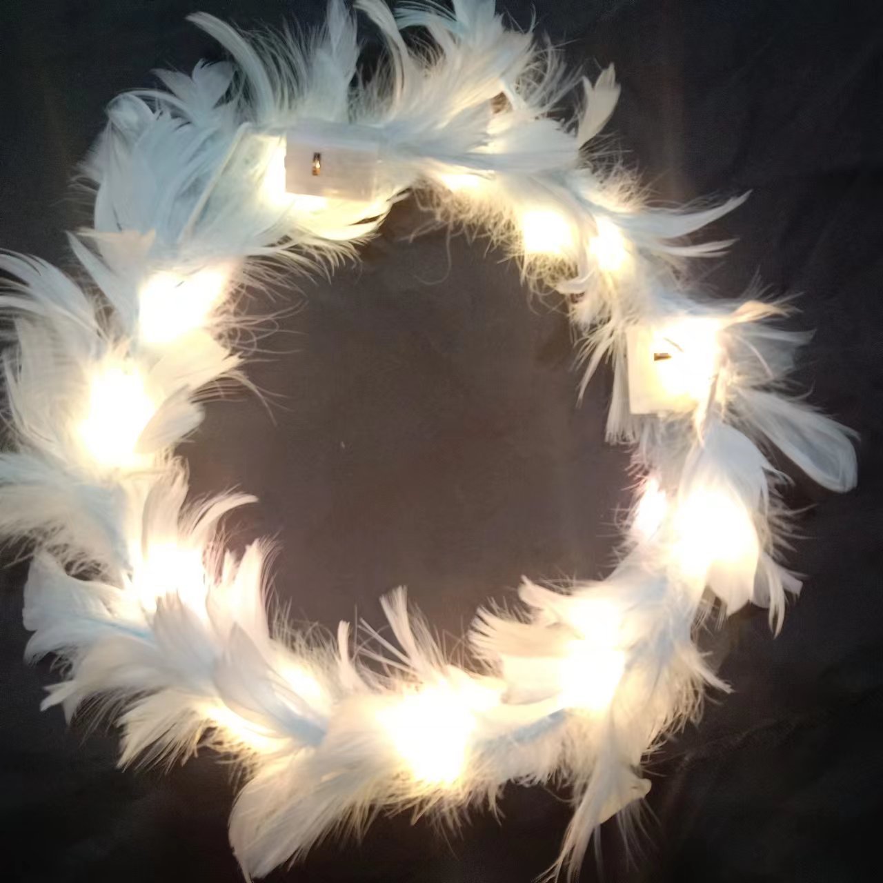 Wholesale Feather Warm Lamp Garland Glow Rabbit Ears Headband